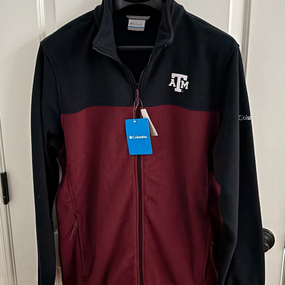 Columbia L Texas A & M Aggies Flanker III Maroon/Black Full Zip Fleece Jacket